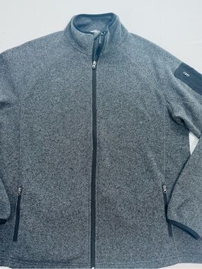 MAGELLAN OUTDOORS Full-Zip Sweater Fleece Jacket, Charcoal Gray, XL